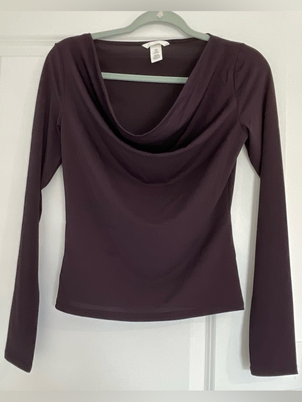 H&M Long-Sleeve Cowl Neck Top - Plum